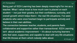 IOZA student feedback on sex education and safety education sessions in Indian schools